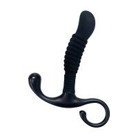 Doc Johnson OptiMALE Geribbeld Zwart Siliconen Prostaatmassager