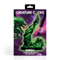 XR Brands Glowzilla, Gebogen Schubben Gloei dildo, afbeelding 3