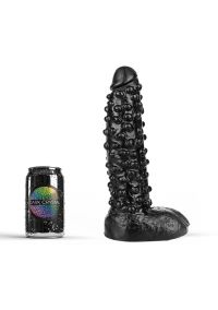 All Black Dark Crystal Textured PVC Dildo 26,5cm, afbeelding 2