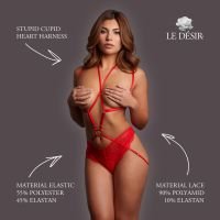 Le Désir Domme Cupido Hartje Harnas Rode Strappy, afbeelding 4