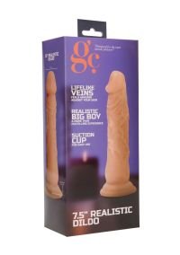 GC door Shots realistisch dildo 19 cm geaderd, zwart, afbeelding 2