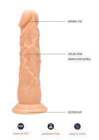 GC door Shots realistisch dildo 19 cm geaderd, zwart, afbeelding 6