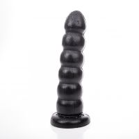 Hung System Yoo-Hoo geribbelde dildo 27,5 cm zwart met kralen, afbeelding 4