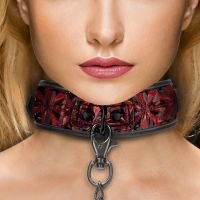 Ouch! Diamanten patroon neopreen halsband met leiband