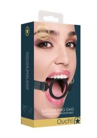 Ouch! Halo ring gag met gouden trim, afbeelding 2