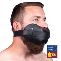Red Leather Houten Mond Gag, Padded 5cm