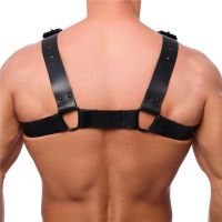 Red Leather Bulldog harnas verstelbare riemen, afbeelding 2