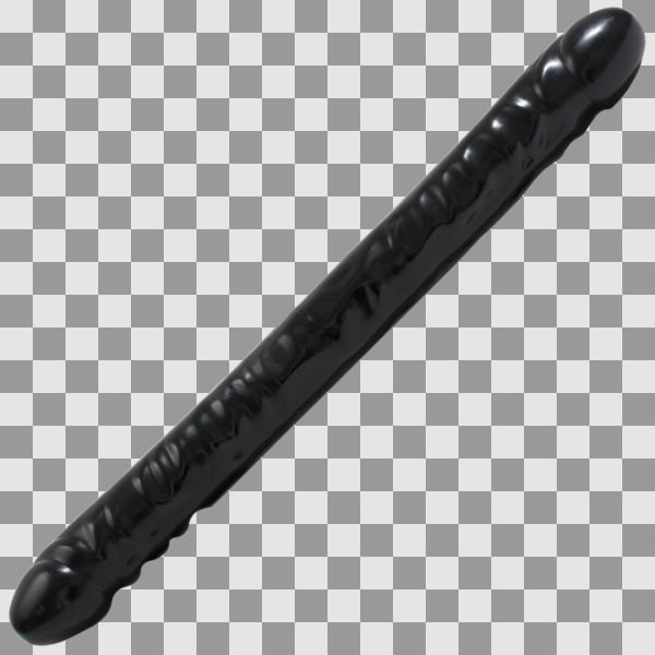 Doc Johnson Gerimpelde Dubbele Dildo Zwart 45cm