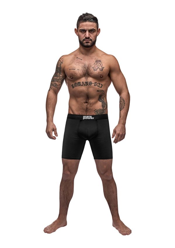 Male Power zwart nacht compressie lange short