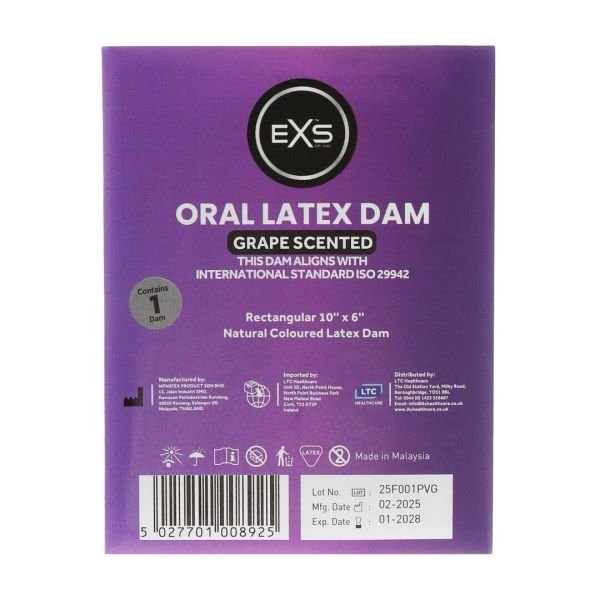 EXS Oral Dam Grape Flavoured Latex Sheet
