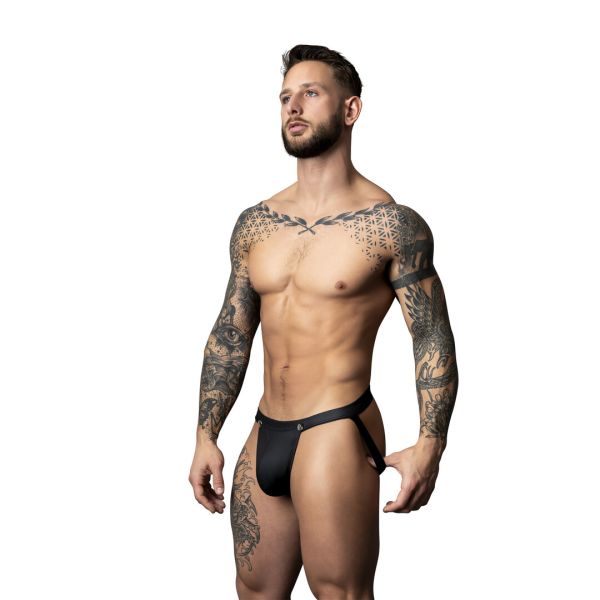 Male Power Zwart Snap-Off Jock met Snaps