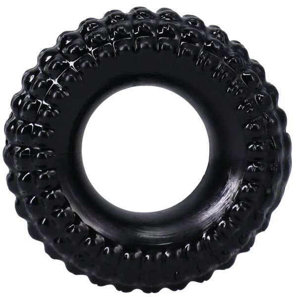Doc Johnson The Radial Treaded TPE Cockring Zwart
