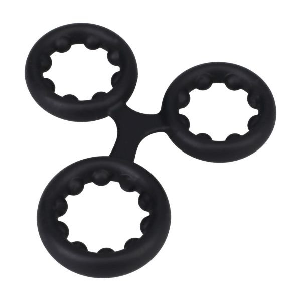 Doc Johnson Triple Stamina Zwart Ring Metaal Kralen