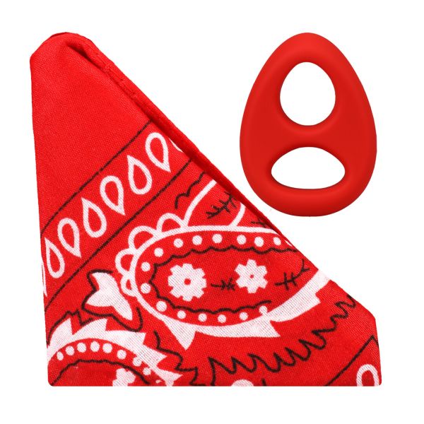 Doc Johnson The Code siliconen ring met rode bandana
