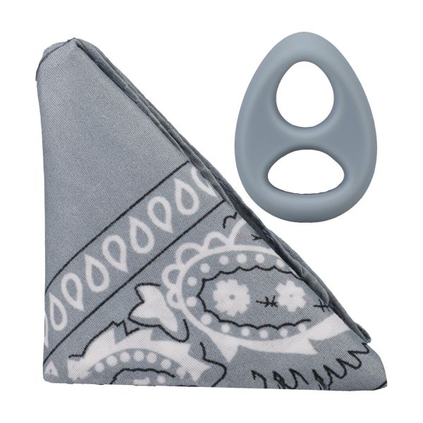 Doc Johnson The Code siliconen cockring met grijze bandana