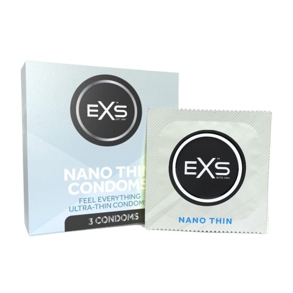 EXS Nano Thin Condoms 3-Pack Ultra-Thin Latex