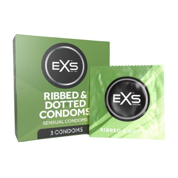 EXS Gerekt en Gestippelde Condooms 3-Pack Gestructureerde Latex