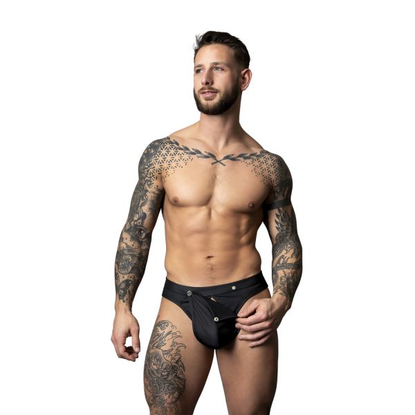 Male Power Zwart Snap-Off Minimaal String