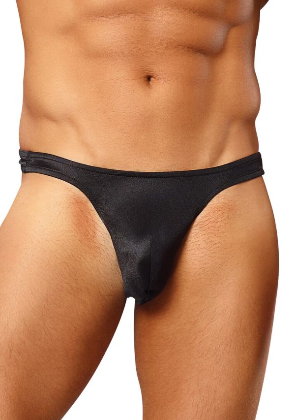 Male Power zwarte bong string satin blend