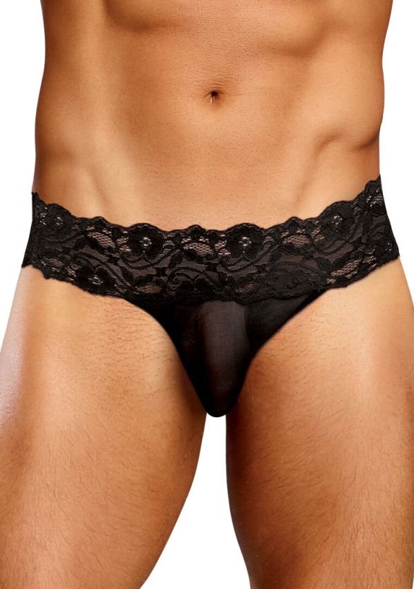 Male Power Micro String met Floral Kant Rug