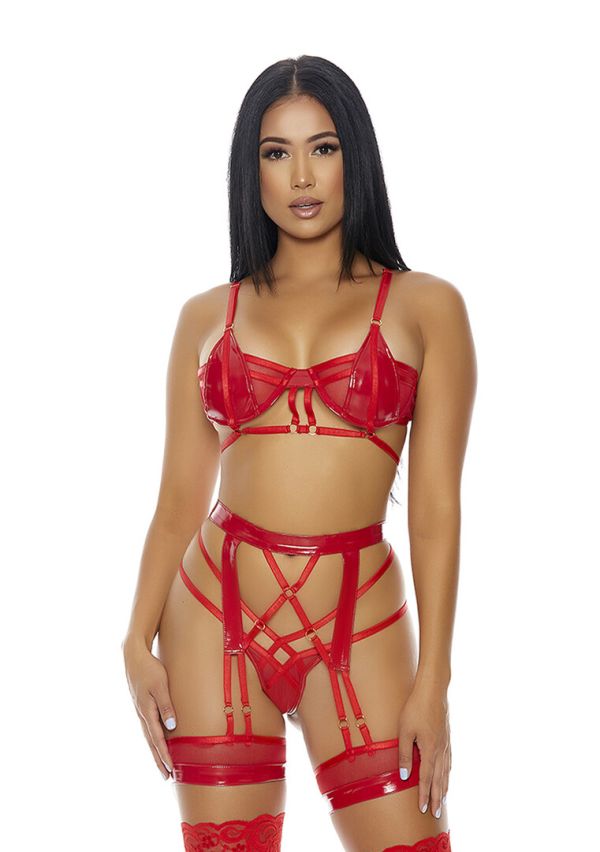 Forplay Double The Fun Mesh en Vinyl Kooi XL