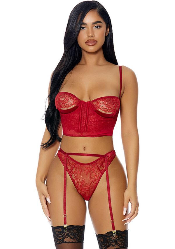 Forplay Golfkanten Bustier met Kijk-a-Boe Details