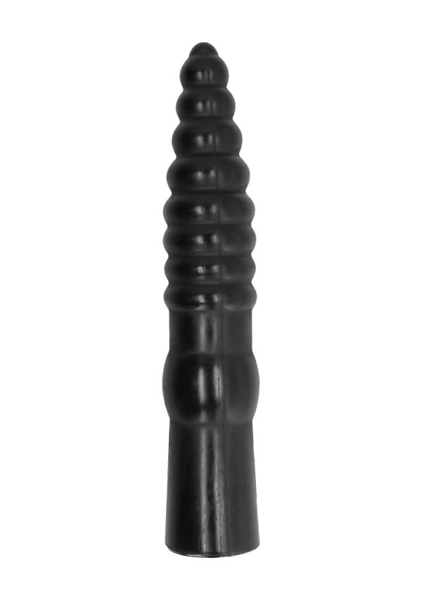 All Black dildo geribbeld schacht 33 cm
