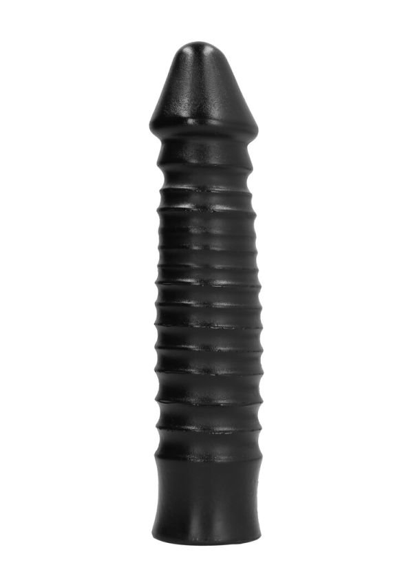 All Black geribbeld realistisch dildo 26 cm