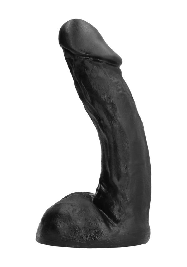 All Black gekromde dildo 27 cm contourerd