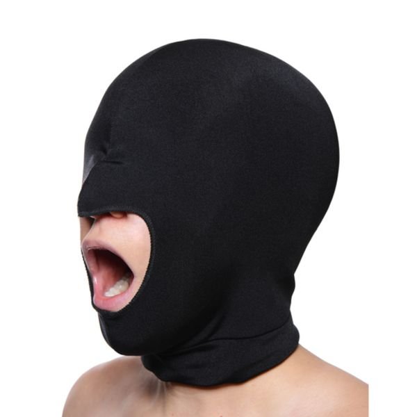 XR Brands Blow hole Spandex hoofd hood met mond opening