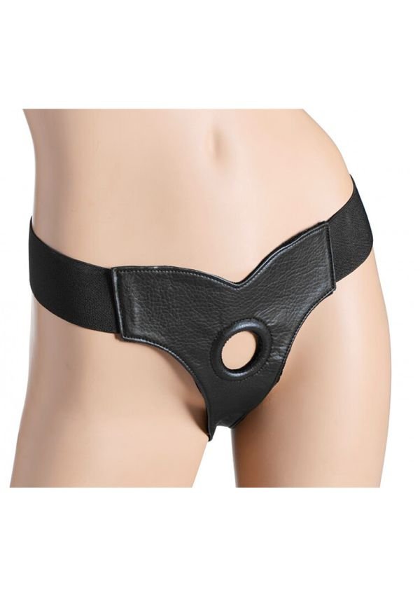 XR Brands Bella Fluweel Gevoerd Strap-On Harnas Pantie Stijl