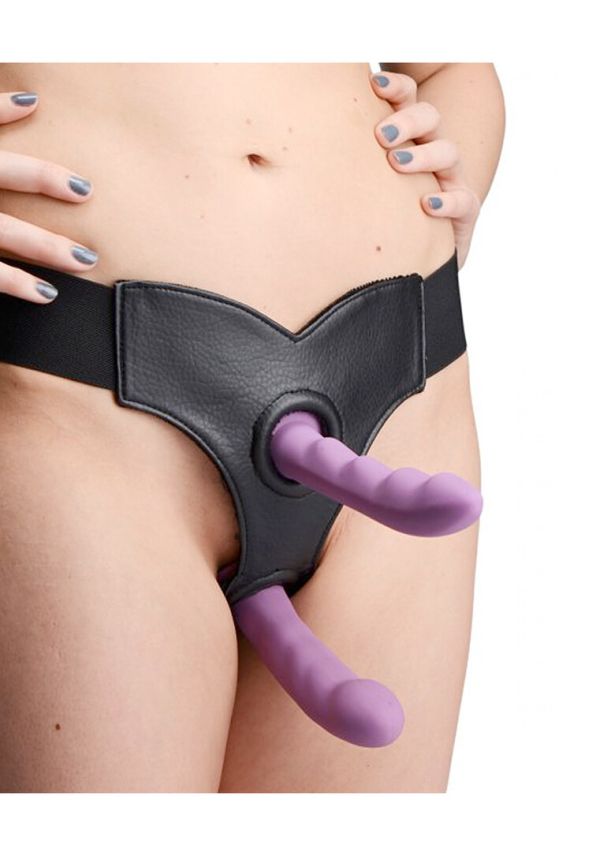 XR Brands Crave Dubbele Penetratie Leren Harnas