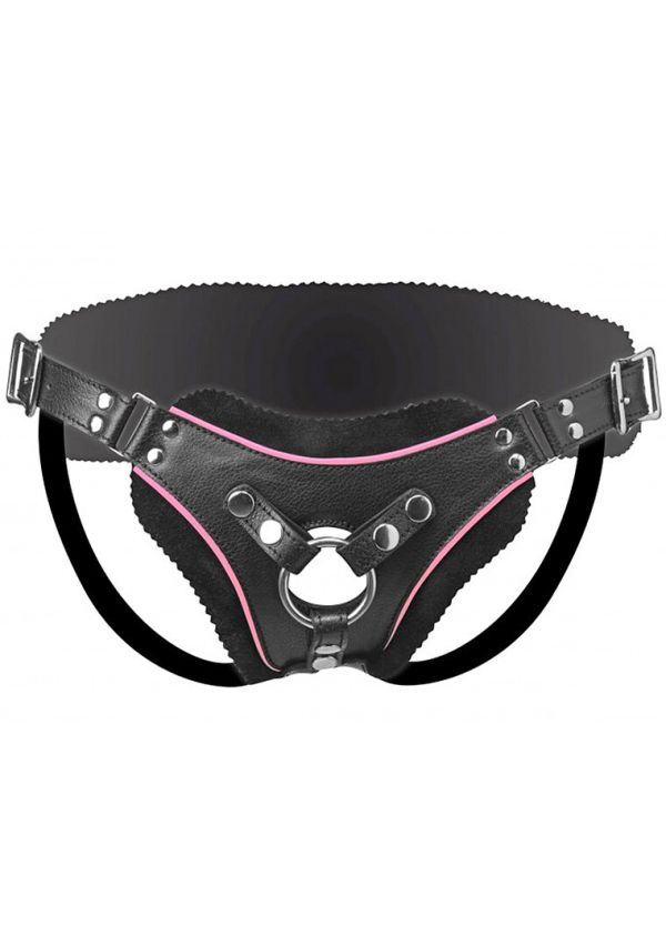 XR Brands Flamingo Low-Rise Strap-On Harnas, Roze, Verstelbaar