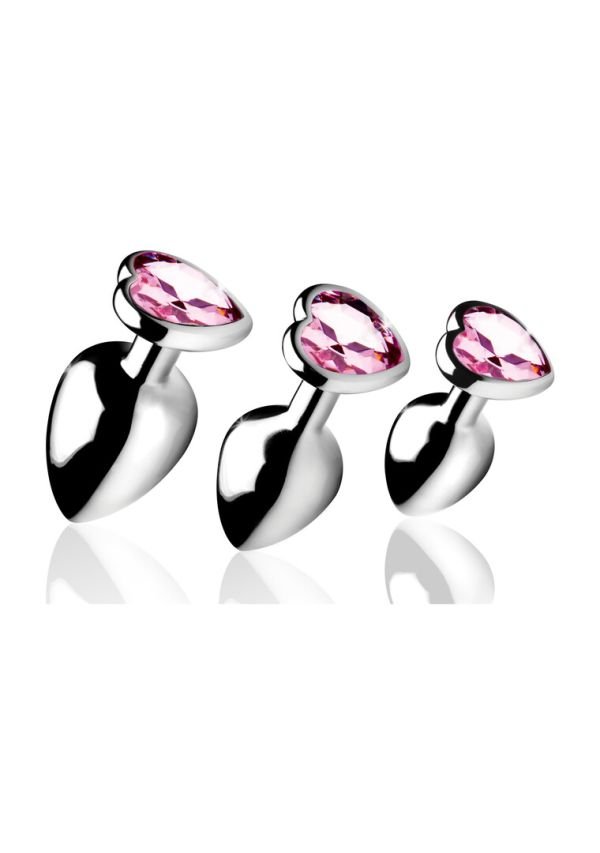 XR Brands Pink Hart Metalen Plug Set