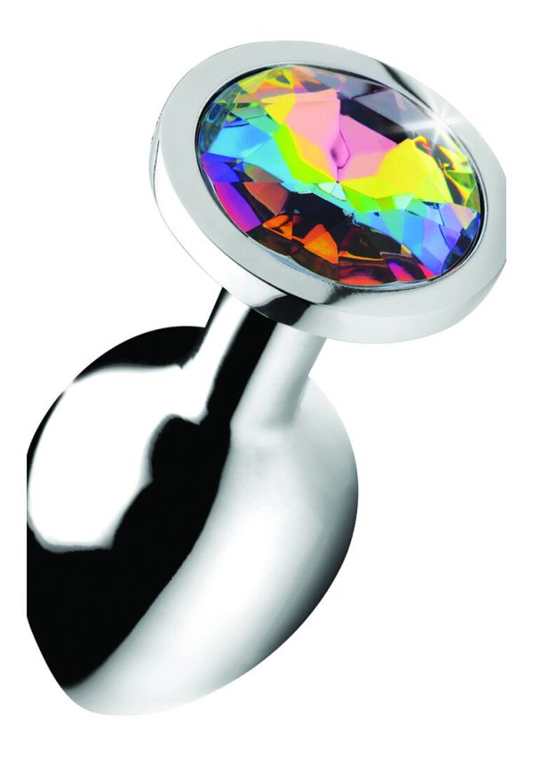 XR Brands Regenboog Prism Edelsteen-Bezet Metaal Plug