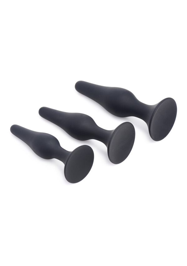 XR Brands Triple Spire getapereerde anale trainer zwart