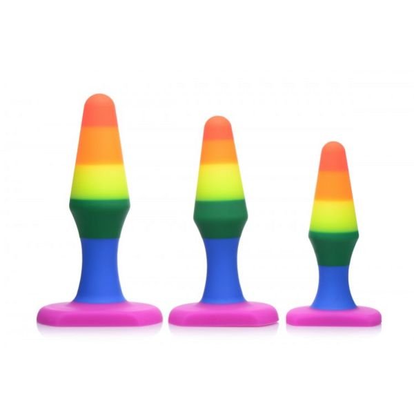 XR Brands Regenboog Buttplug Trainingsset