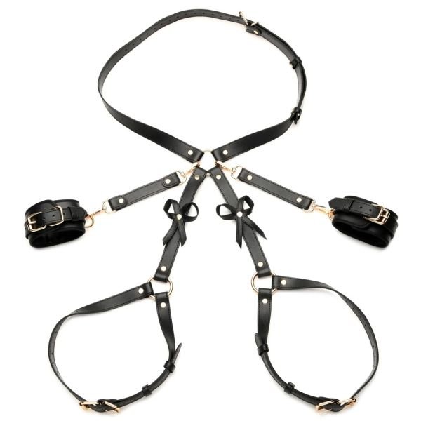 XR Brands Bondage-harnas Vegan-lerenmanschetten