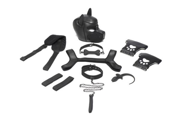 XR Brands neopreen pup kit deluxe zwart