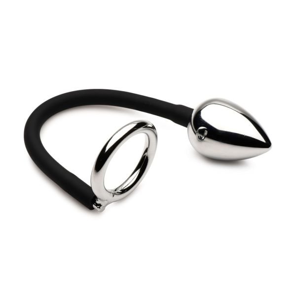 XR Brands trek en insteek metalen ring met anaalplug