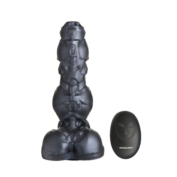 XR Brands Cyborg Cock, Thrusting and Vibrating Metallic Dildo