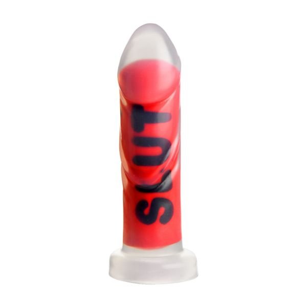 XR Brands SLUT, Rood Submissief Message dildo