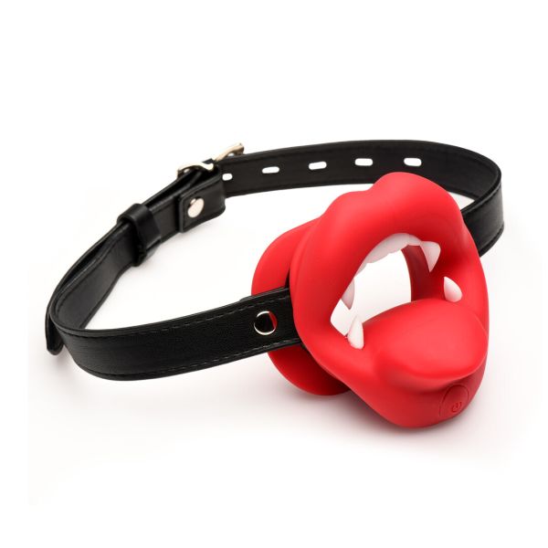 XR Brands Vampire rood vibrerende fang mondknevel