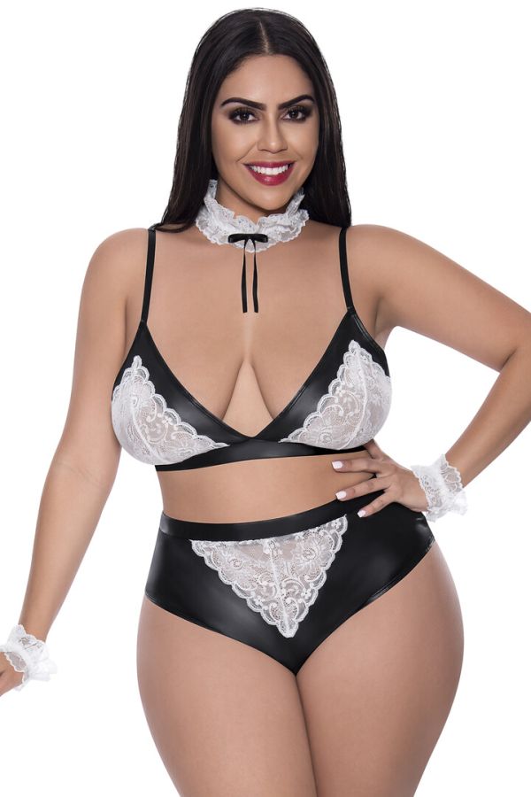 Magic Silk Zwart Wit BH Halsband