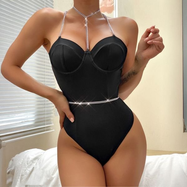 De Namour Bodysuit ketting cross back