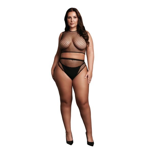 Le Désir Set crop top visnet panty queen