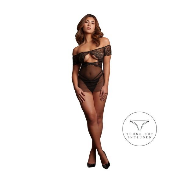 Le Désir Olympia off-shoulder babydoll kant