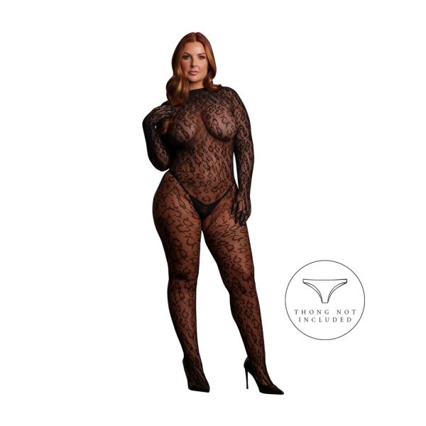 Le Désir Roxy Luipaard Gebreide Catsuit met Open Kruis