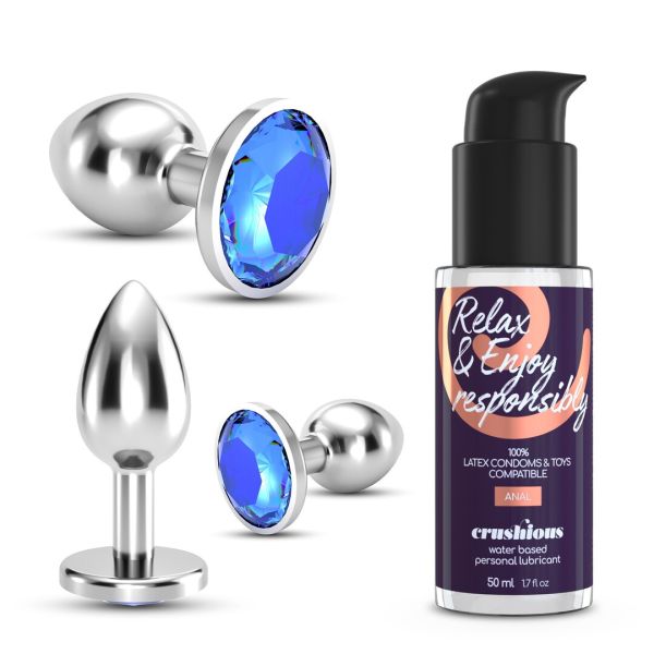 Crushious Bijou - Anaalplug set met juwelen, drie maten