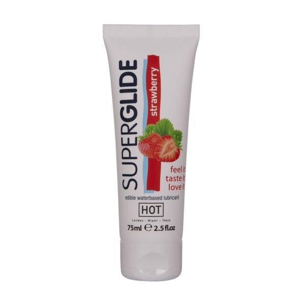 HOT Superglide Eetbare Glijmiddel 75ml Aardbei Smaak